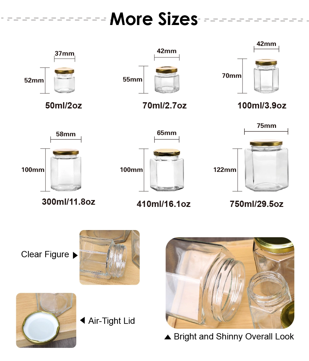 500ml 700ml Food Grade Electronic Iron Plating Glass Jar Design Golden Color Manson Glass Storage Jars with Airtight Clamp Lid for Honey, Dry Food, Pasta, Spice